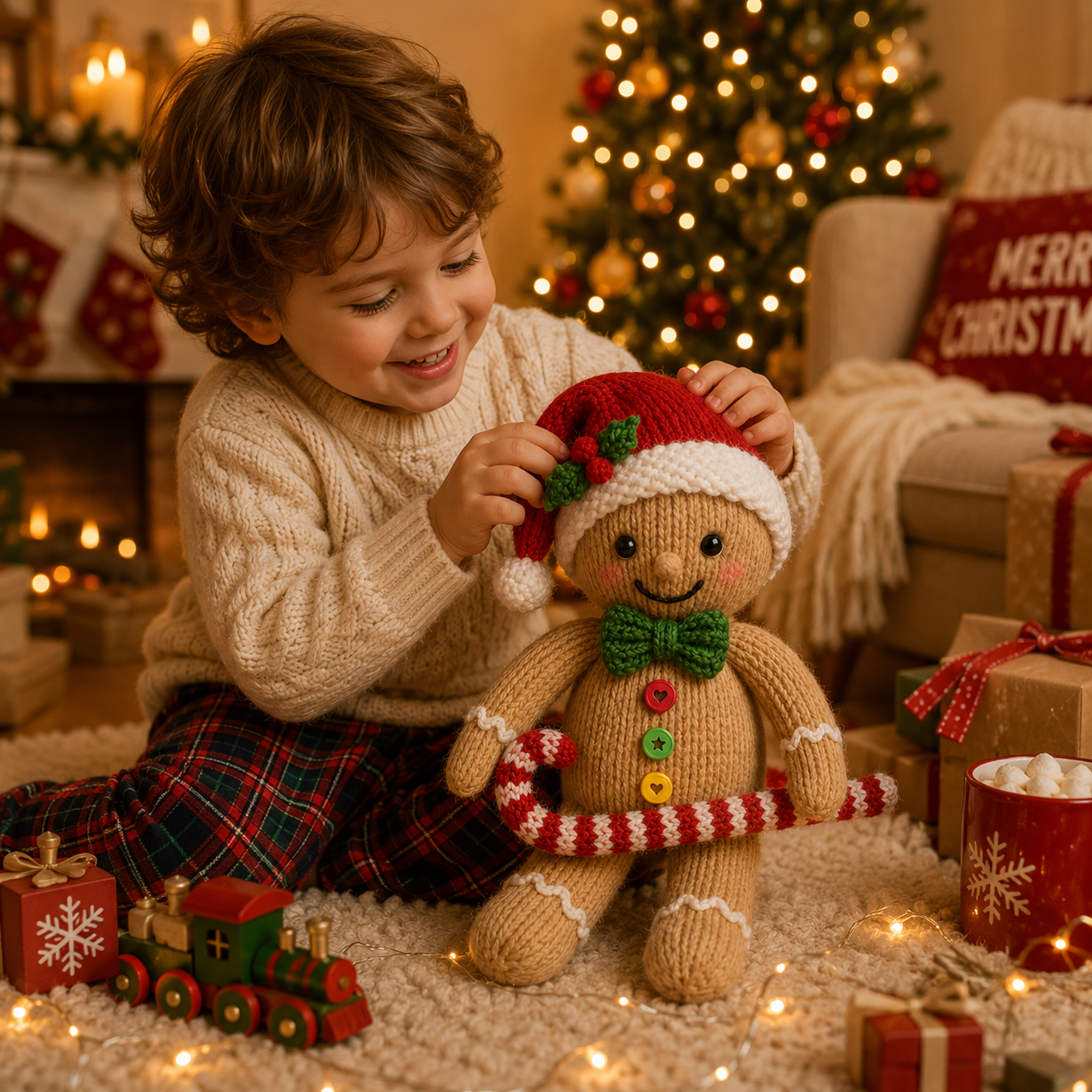 Gingerbread Knitting Pattern- 37CM